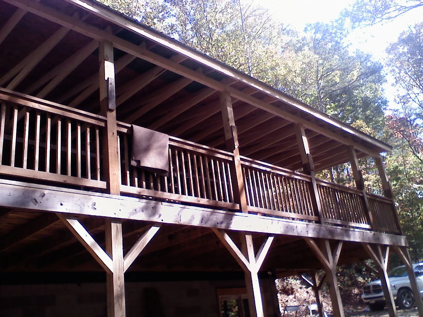Timber framing under a new elevated porch and deck — Roof Leak Repair in Elizaville by Roofing Brothers